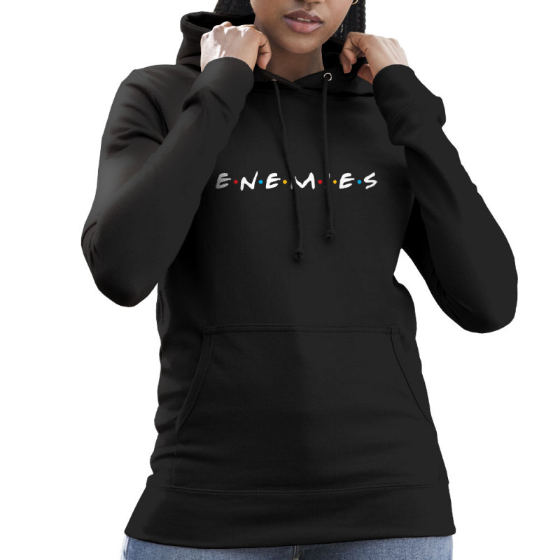 Sweat femme à capuche noir Enemies (Friends) (Gondrax,Humour,Détournements,Films/Séries)