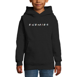Sweat enfant à capuche noir Enemies (Friends) (Gondrax,Humour,Détournements,Films/Séries)