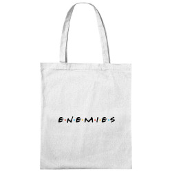 Sac shopping en toile blanc Enemies (Friends) (Gondrax,Humour,Détournements,Films/Séries)
