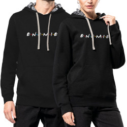 Sweat capuche à motifs unisexe noir et têtes de mort mexicaines Enemies (Friends) (Gondrax,Humour,Détournements,Films/Séries)