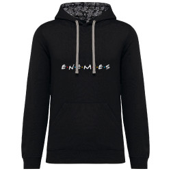 Sweat capuche à motifs unisexe noir et têtes de mort mexicaines Enemies (Friends) (Gondrax,Humour,Détournements,Films/Séries)