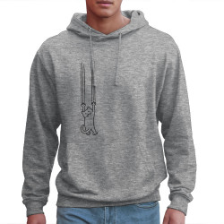 Sweat homme à capuche gris chiné Chat griffes (Gondrax,Animaux,Chats)