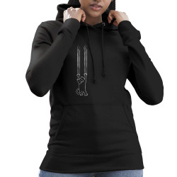 Sweat femme à capuche noir Chat griffes (Gondrax,Animaux,Chats)