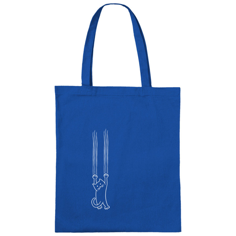 Sac shopping en toile bleu royal Chat griffes (Gondrax,Animaux,Chats)