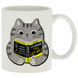 Mug blanc Les humains pour les nuls (Gondrax,Animaux,Chats,Humour,Devoirs de vacances)