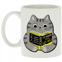 Mug blanc Les humains pour les nuls (Gondrax,Animaux,Chats,Humour,Devoirs de vacances)