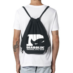Sac à dos en toile recyclée noir Diabolik - D Logo (Diabolik)