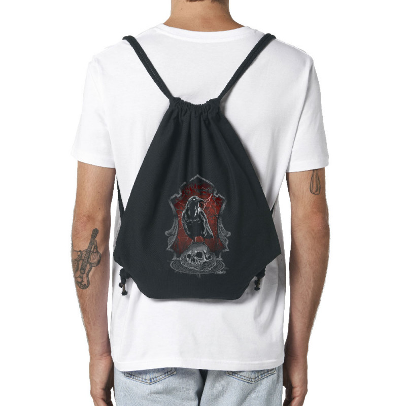 Sac à dos en toile recyclée noir Diabolik Evil Crow (Simon,Diabolik,Têtes de morts,Enfer)