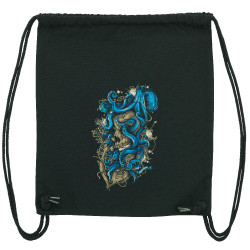 Sac à dos en toile recyclée noir Santa Muerte - Octopus Skull (Santa Muerte,Têtes de morts,Animaux)