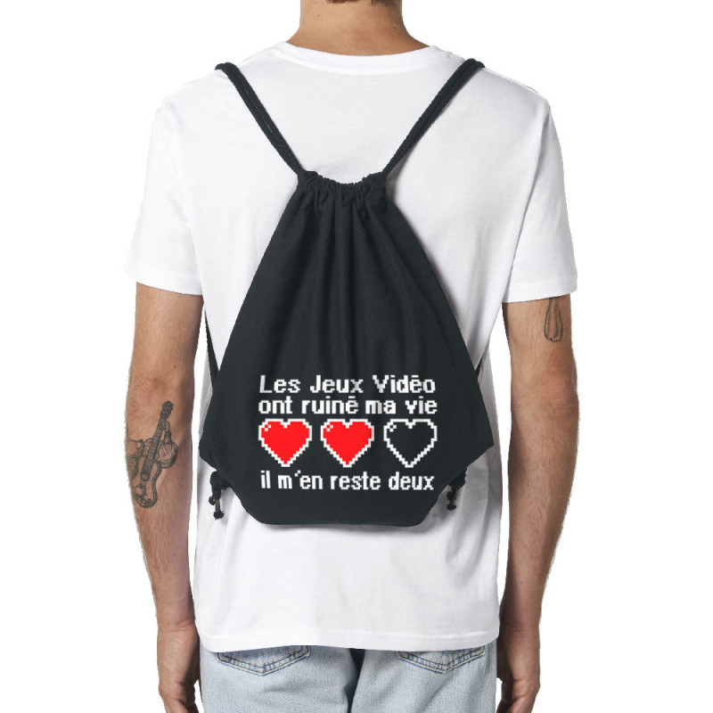 Sac à dos en toile recyclée noir Les jeux vidéo ont ruiné ma vie (Humour,Jeux Vidéo / Geek)