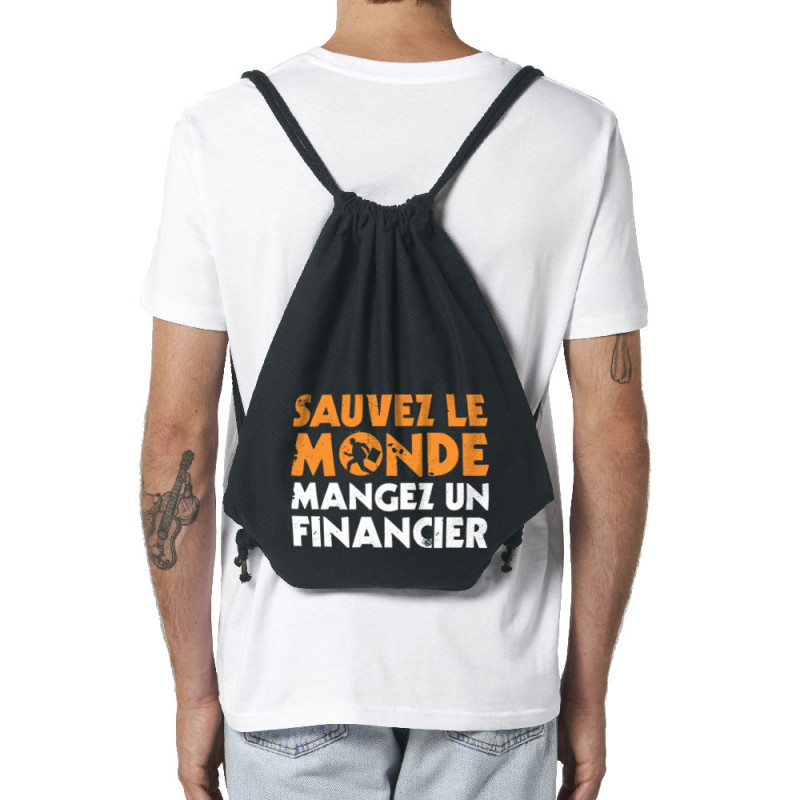 Sac à dos en toile recyclée noir Sauvez le monde (Ted Boundy,Slogans engagés,Humour)