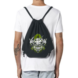 Sac à dos en toile recyclée noir Free Party Never Die (E Cone,teufeur)