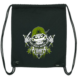 Sac à dos en toile recyclée noir Free Party Never Die (E Cone,teufeur)