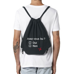 Sac à dos en toile recyclée noir Avez-vous bu ? (Le Duc,Alcool,Humour,Enfer)