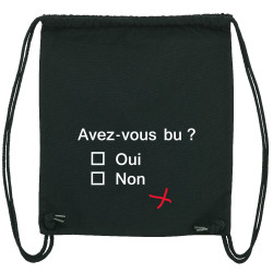 Sac à dos en toile recyclée noir Avez-vous bu ? (Le Duc,Alcool,Humour,Enfer)
