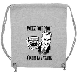 Sac à dos en toile recyclée gris chiné Votez pour moi Vaseline (Gondrax,Slogans engagés,Elections)