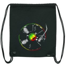 Sac à dos en toile recyclée noir Reggae Vinyl (Reggae)
