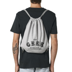 Sac à dos en toile recyclée gris chiné Une geek ne vieillit pas (Jeux Vidéo / Geek,Humour)