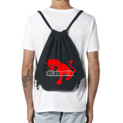 Sac à dos en toile recyclée noir Diabolik - Diabolo Dog (Diabolik,Animaux)