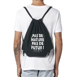 Sac à dos en toile recyclée noir Pas de nature pas de futur (Gondrax,Slogans engagés,Ecologie)
