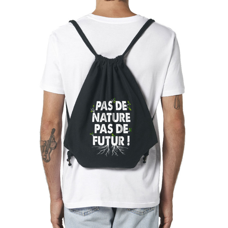 Sac à dos en toile recyclée noir Pas de nature pas de futur (Gondrax,Slogans engagés,Ecologie)