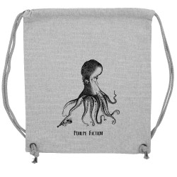 Sac à dos en toile recyclée gris chiné Poulpe Fiction (Gondrax,Les Bébêtes,Animaux,Films/Séries)