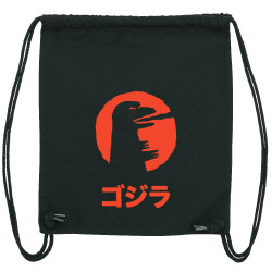 Sac à dos en toile recyclée noir Vintage Godzilla (Alex Kidd,Films/Séries,Manga Kawaï japan)