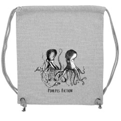 Sac à dos en toile recyclée gris chiné Poulpes Fiction (Gondrax,Les Bébêtes,Animaux,Films/Séries)