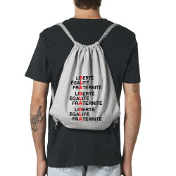 Sac à dos en toile recyclée gris chiné BLA BLA BLA (Gondrax,Slogans engagés)