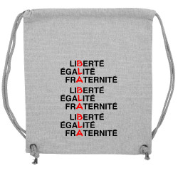 Sac à dos en toile recyclée gris chiné BLA BLA BLA (Gondrax,Slogans engagés)