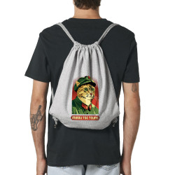 Sac à dos en toile recyclée gris chiné Miaou Tse Toung (Animaux,Humour,Chats)