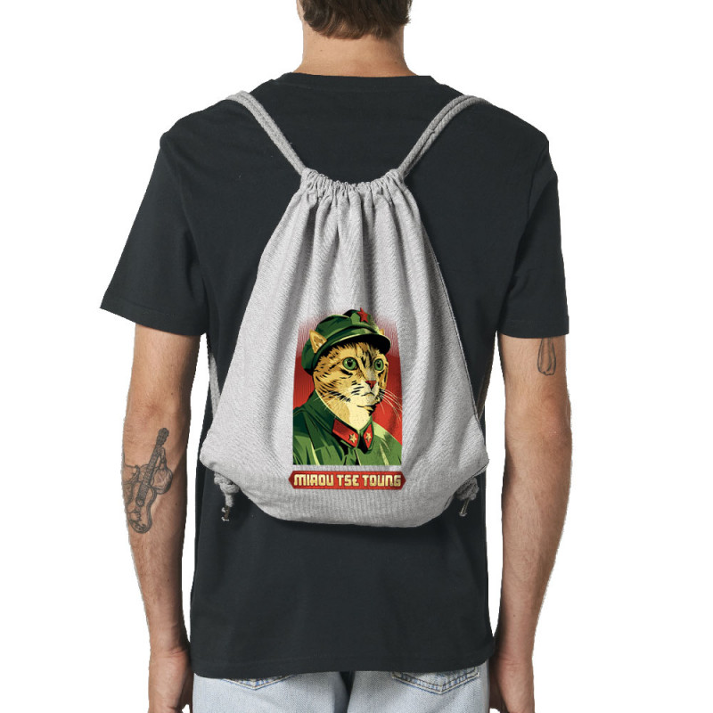Sac à dos en toile recyclée gris chiné Miaou Tse Toung (Animaux,Humour,Chats)