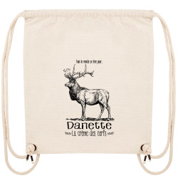 Sac à dos en toile recyclée naturel La crème des cerfs (Gondrax,Les Bébêtes,Animaux)