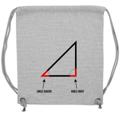 Sac à dos en toile recyclée gris chiné Angle droit (Gondrax,Humour,Devoirs de vacances)