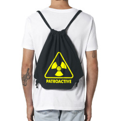 Sac à dos en toile recyclée noir Patroactive (Humour,Slogans Débiles,Paresse)