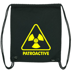 Sac à dos en toile recyclée noir Patroactive (Humour,Slogans Débiles,Paresse)