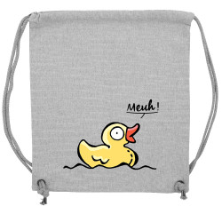 Sac à dos en toile recyclée gris chiné Canard meuh (Gondrax,Animaux,Humour)