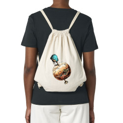Sac à dos en toile recyclée naturel Autruche Terre (Gondrax,Animaux,Humour)