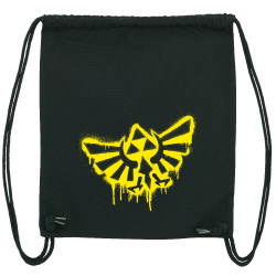 Sac à dos en toile recyclée noir Triforce Spray (Gondrax,Jeux Vidéo / Geek)