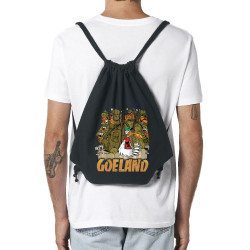 Sac à dos en toile recyclée noir Goéland Chasseurs (Goéland,Animaux)
