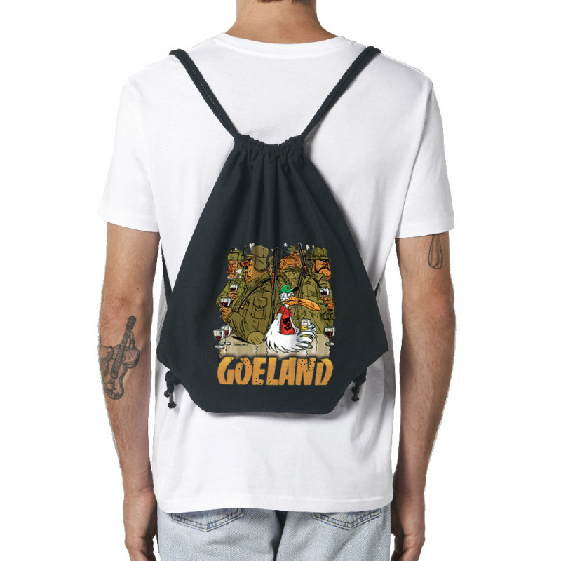 Sac à dos en toile recyclée noir Goéland Chasseurs (Goéland,Animaux)