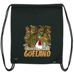 Sac à dos en toile recyclée noir Goéland Chasseurs (Goéland,Animaux)