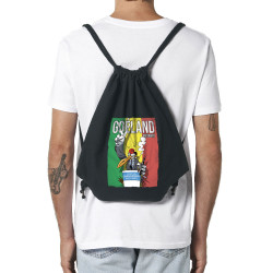Sac à dos en toile recyclée noir Goéland Président (Animaux,Goéland,Elections)