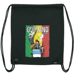 Sac à dos en toile recyclée noir Goéland Président (Animaux,Goéland,Elections)