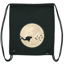 Sac à dos en toile recyclée noir Plongeur Lune (Le Duc,Humour,Divers)