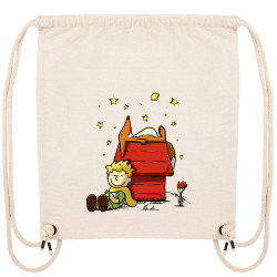 Sac à dos en toile recyclée naturel Le Petit Prince Peanuts (Le Duc,Humour,Animaux,Manga Kawaï japan)