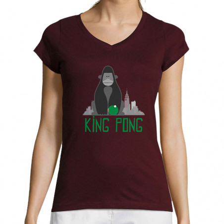T-shirt femme col V "King...