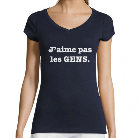 T-shirt femme col V "J'aime...