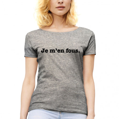T-shirt femme col large "Je...