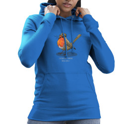 Sweat femme à capuche bleu royal Camarade Rouge Gorge (Mr Mouton,Animaux,Humour)